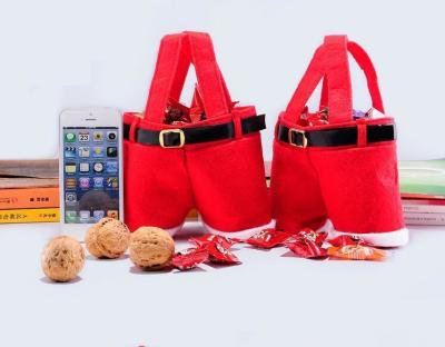 China Candy Christmas Wedding Party Santa Pants Gift Bags for sale