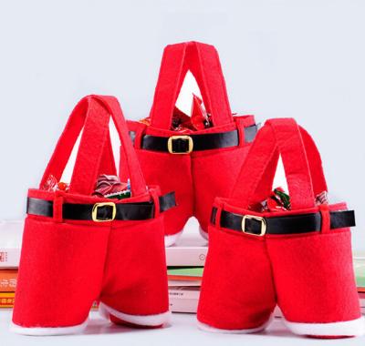 China Enough Stock Santa Pants Christmas Candy Bag for sale