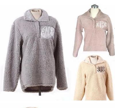 China Monogrammed Fleece Sherpa Pullover (10121) for sale