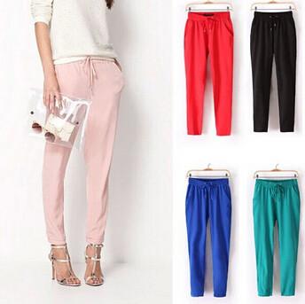 China Custom Plain Women Chiffon Harem Trousers (50208) for sale