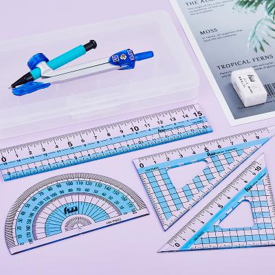 China New Style Metal Stationery Geometry Circle Drawing Circles Set Back To School Math Set Plastic Box Student Geometric Instruments for sale