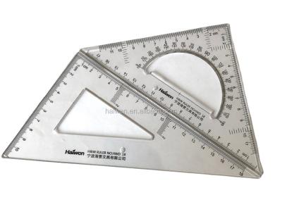 China HW-TR18 Measurement School 18cm Triangle Ruler Set 2pc PVC Packing Geometric Ruler Set for sale