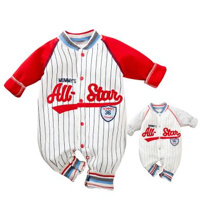 China Lovely newborn baby clothes spring and autumn cotton baseball style long sleeve romper for sale