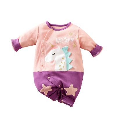 Китай Fashion Clothes Cute Cute Unicorn Cartoon Long Sleeve 100%cotton Newborn Baby Clothes Babies Rompers Baby Onesie продается