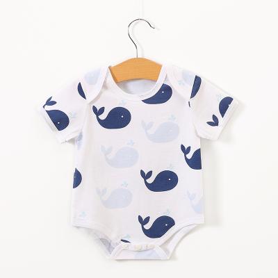 China 2019 100% cotton baby girl summer shorts girdle romper with cotton whale patterns for summer for sale