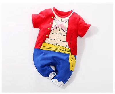 China Anime style baby clothes baby romper summer short sleeve romper Anime character style, Luffy, retail and whole for sale