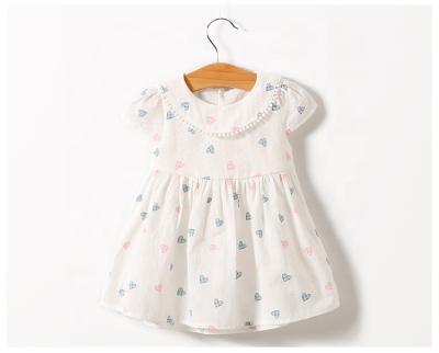 China Baby clothes baby short sleeves summer dress white and pink, sweet retail and wholesale for sale