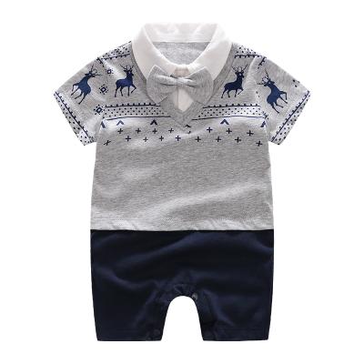 China Short Sleeve Baby Clothes Summer Cotton Shorts Sleeve Rompers Overalls Boys Birthday Party Clothes Newborn Baby Costumes for sale