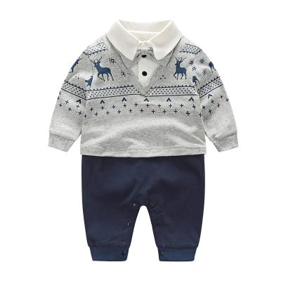 China New Fashion Breathable Cotton Long Sleeve Tie Gentleman For Baby Boy Party Rompers Overalls Infant Clothing for sale