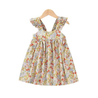 China Floral Baby Dress 2021New Style Slip Skirt Baby Dress Kids Breathable Baby Dress for sale