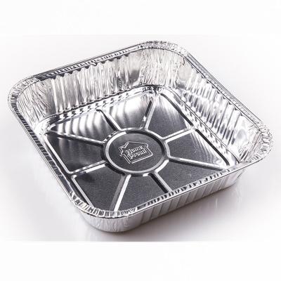 China Cutlery Square Aluminum Foil Food Container Aluminium Foil Pan Square Foil Containers With Clear Lid en venta