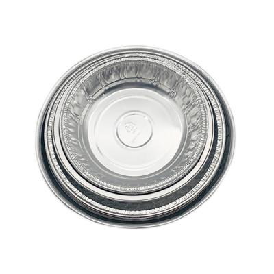 China Factory price thicker microwave safe food use container tin baking round tray silver 2000ml disposable aluminium foil plates à venda