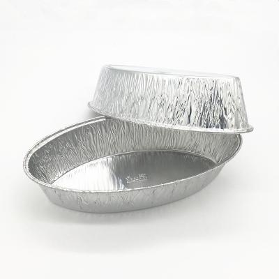 Κίνα Wholesale food use aluminum foil oval cake pans silver 2100ml large size roast chicken BBQ tray disposable aluminum foil plates προς πώληση