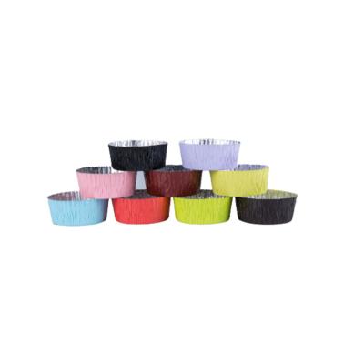 Cina High Quality Mini Foil Cake Holder Colorful Foil Cupcake Pan Bakeware Mold Disposable Aluminum Foil Bak in vendita