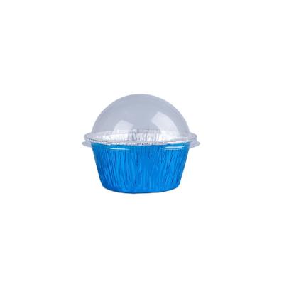 Китай Colorful 105ml Disposable Foil Container Cup Food Grade Aluminum Foil Round Baking Use Muffin Cake Tray продается