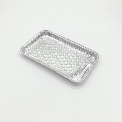 Chine 9 inch food grade large perforated baking aluminum foil grill tray household 400ml aluminum foil food serving trays à vendre