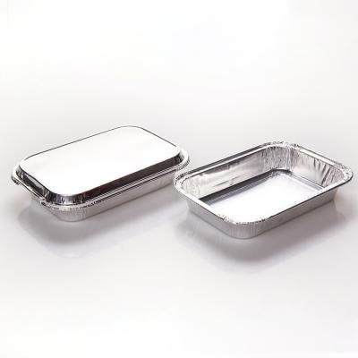 Chine Custom made 300ml food packaging take-out containers airline square aluminum foil aircraft box for airplane food use with lid à vendre