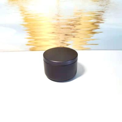 China Rose Gold Matte White Black Round Empty Candle Wholesale 2oz Seamless Metal Container for sale