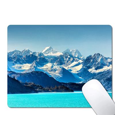 China Scenic Lake Snow Game Sublimation Mousepad Mountain Anti-Slip Rubber Bottom Mousepad for sale