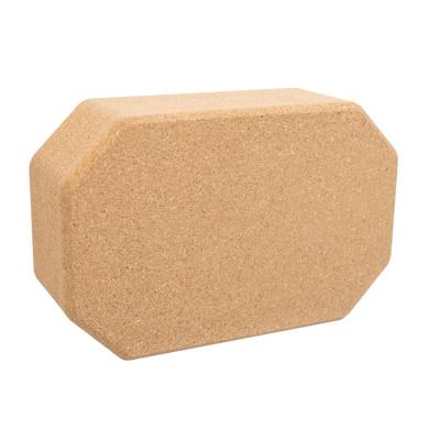 China Yoga Exercises Octagonal Design Cork Brick Natural Eco-Friendly Non-Slip 3*6*9in Exercise Block Improve Stability Poses Cork Yoga Block for sale