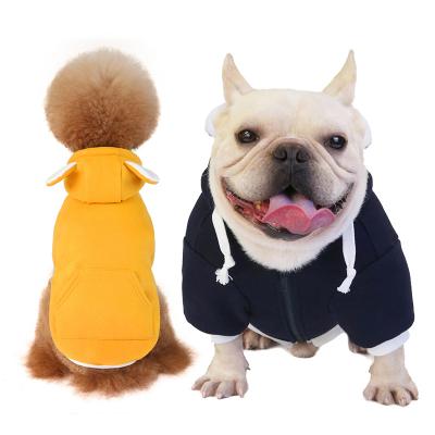 China New Fleece Dog Fleece Pet Hoodie Clothes Sweatshirt Three Viable Colors Available Zipper Multi Color Dog Hoodies for sale