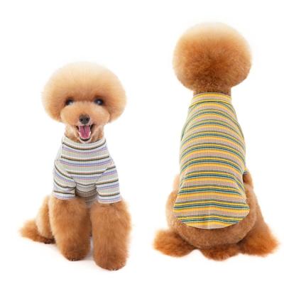 China Dogs Fashion Cotton Viable High Quality Dog T-shirt Super Stretchy Striped T-shirt Skin-friendly for sale