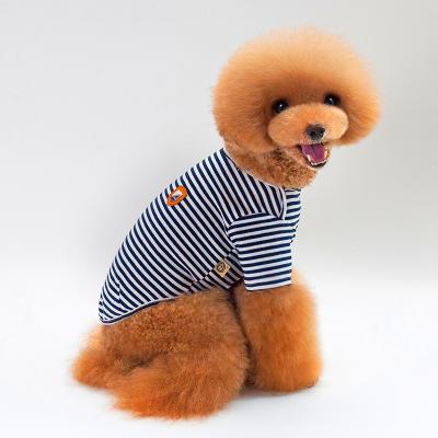 China H Viable Chapter Tricolor Striped T-shirt Pet Apparel Dog Clothes for sale