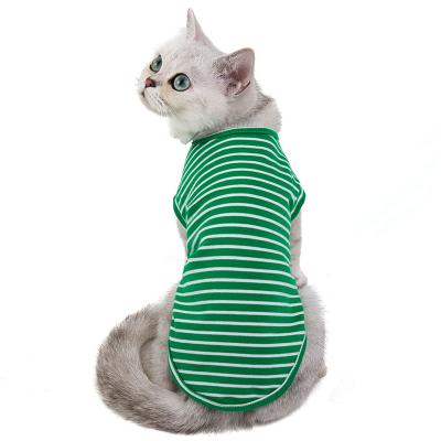 China Viable Cat T-Shirt Pet Clothing Striped Cat Clothes for sale