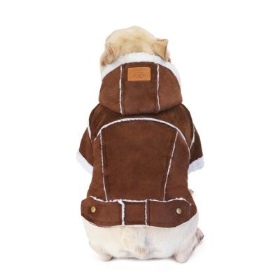 China Sustainable Wholesale Designer Fall And Winter Suede Dog Clothes New Pug Teddy Dog Clothes for sale