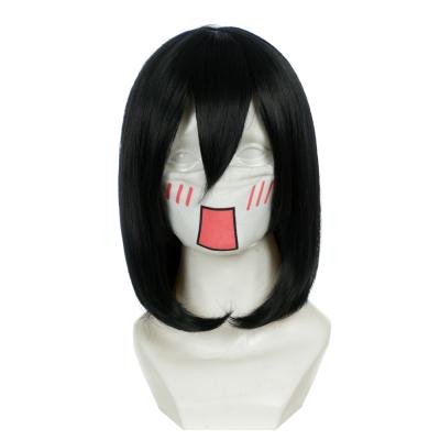 China Elastic Lace Attack on Titan Mikasa Ackerman Adult Women BLACK 320F Short Christmas Cosplay Wig for sale