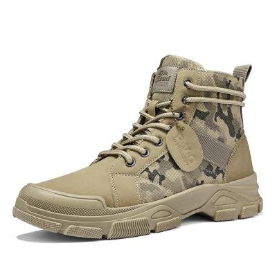 China New Winter Fashion Trend PU Canvas Army Leather Camouflage Military Martin Boots For Men for sale