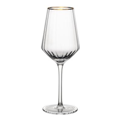 China Restaurant Cylinder Edge Wine Glass To Wedding Champagne Flutes Crystal Glass Goblet for sale