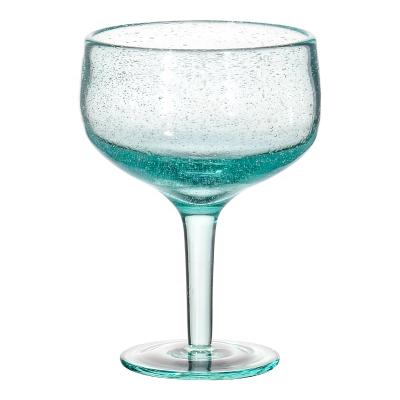 China Restaurant factory direct sale fancy shiny recycled green stemmed wine glass for sale