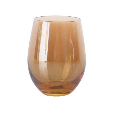 China CLASSIC Wine Glasses from Ion Plating Amber Stemless Water for sale