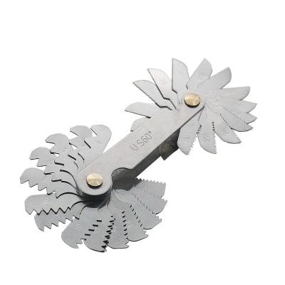 China Used For Detecting Thread Pitch Stainless Steel Wire Gauge US 60 Degree 30pcs Whitworth Screw Pitch Gauge for sale