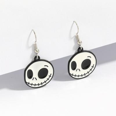 China Christmas Fashion Exaggerated Metal Ghost Pumpkin Halloween Stud Earrings For Women's Holiday Party Jewelry Accessories for sale