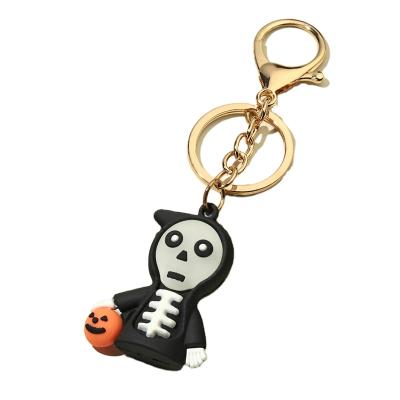 China Halloween Pumpkin Reaper Cardone Fashionable Cute Soft Plastic Creative Key Chain for sale