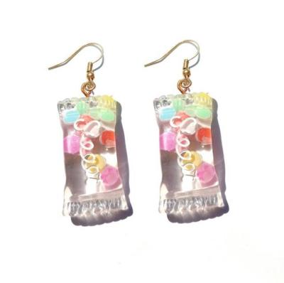 China Funny Earring For Women Custom Handmade Cute Resin Drop Kids Girls Cotton Candy Gift Funny for sale