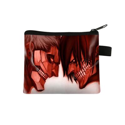 China None Mug Titan Mini Wallet Portable Multi-Purpose Storage Bag Anime Printing Coin Purse Cartoon Key Pocket Girls Invent Bag Wallet for sale