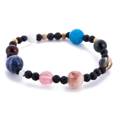 China CLASSIC Planets of the Solar System New Bracelet in Galaxy Natural Stone Elastic Bracelet for sale