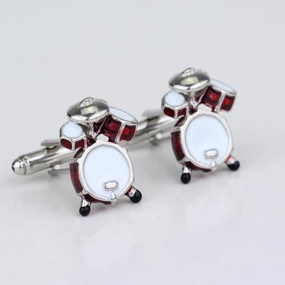 China Promotions Gifts Party Aniversary Engagement Fashion Jewelry Cocoes Musical Instruments Drums Guitar Cufflinks for sale