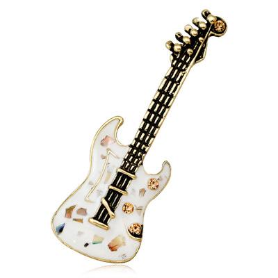 China Classic Cute Elegant Fashion Series Retro Cello Violin Guitar Brooch Shell Material Women Brooch for sale