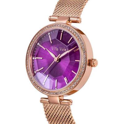 China High Accurate Vintage Fashion Vita Vole Water Resistant Crystal Luxury Women's Quartz Watch with Mesh Stainless Steel Wrist Watch reloj de cuarzo for sale