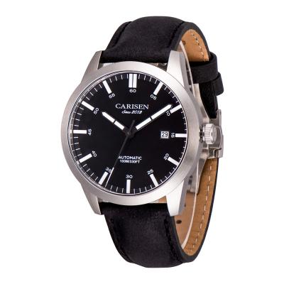 China Full luxury brand men's automatic calendar straps bands leather watch boxes packaging mechanical display wrist watches S.S malewatches for sale