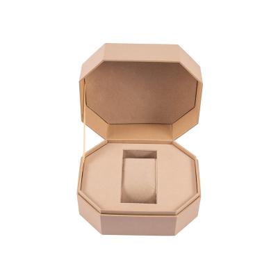 China Other Newest Luxury Clamshell Octagon Watch Gift Box Flannel Paaging Box For Watches for sale