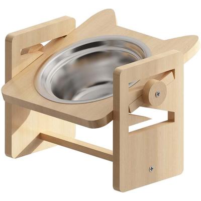 China 2021 Viable Wholesale Adjustable Pet Large Wooden Pet Bowl Drinking Feeder for sale