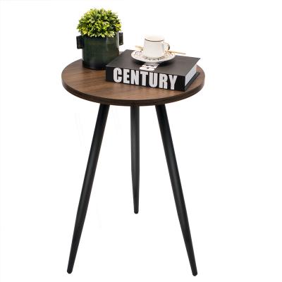 China 2022 new style adjustable living room and decoration cafe interior round furniture side table metal particle board side table (height) for sale