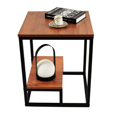 China Modern Farmhouse Bedside Coffee Side Table With Storage Metal Nordic Coffee Table Furniture Indoor Black Coffee Table for sale