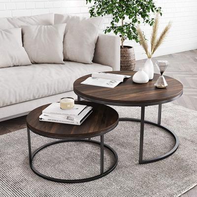 China Simply Design Metal Nested Round Coffee Side Table Convertible for sale