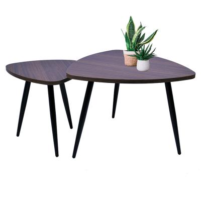 China 2021 Latest Living Room Nordic Black Home Furniture Set Metal Modern Round Side Table Particle Board Nesting Coffee Table Modern for sale